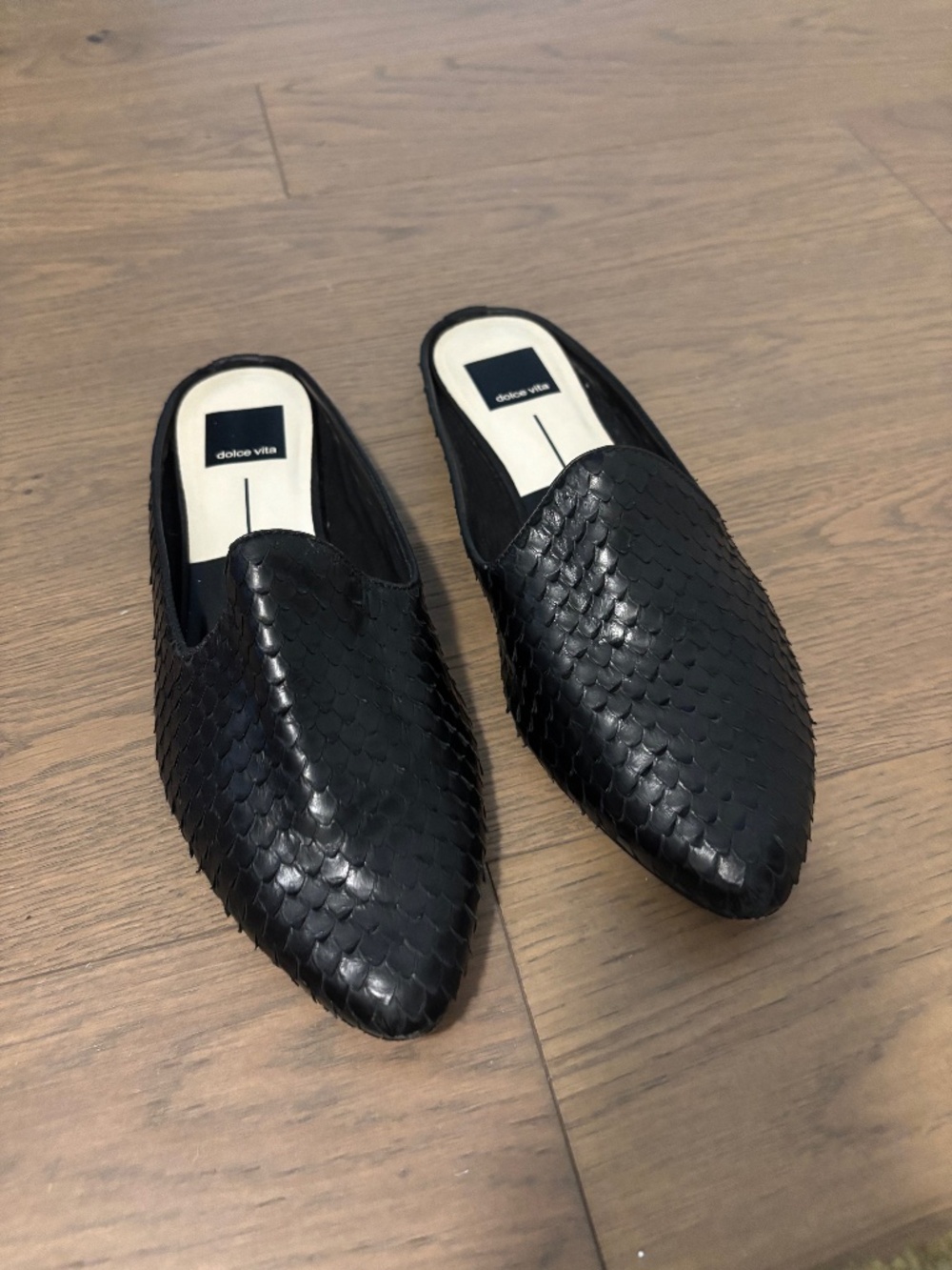 Dolce Vita Black Leather Mules